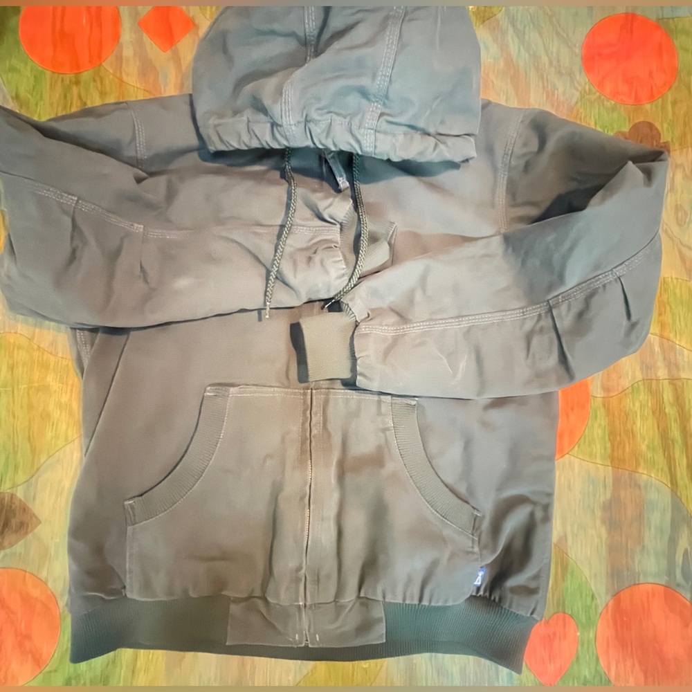Womens RK Brand Green Hooded Winter Jacket Coat Size Large Ladies 12-14 Quilted